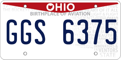 OH license plate GGS6375