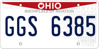 OH license plate GGS6385