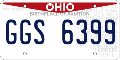 OH license plate GGS6399