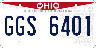 OH license plate GGS6401