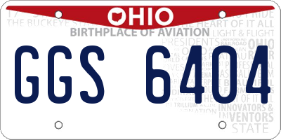 OH license plate GGS6404