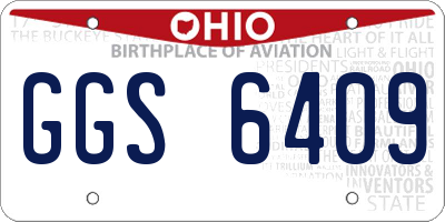 OH license plate GGS6409