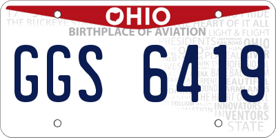 OH license plate GGS6419