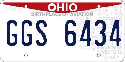 OH license plate GGS6434