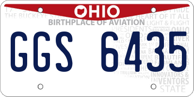 OH license plate GGS6435