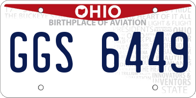 OH license plate GGS6449