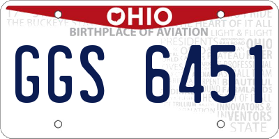 OH license plate GGS6451