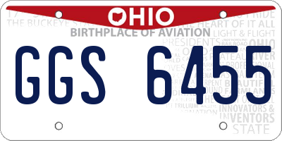 OH license plate GGS6455