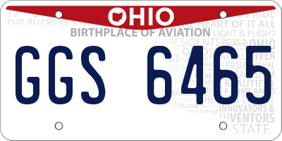 OH license plate GGS6465