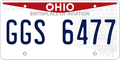 OH license plate GGS6477
