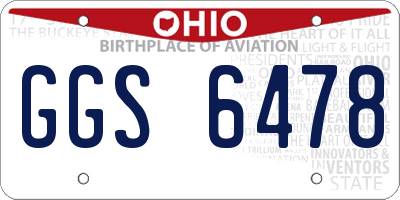 OH license plate GGS6478