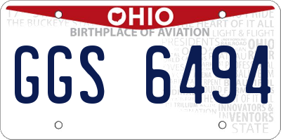 OH license plate GGS6494