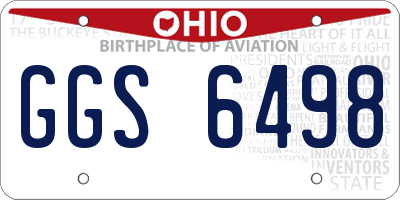 OH license plate GGS6498