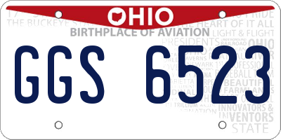 OH license plate GGS6523