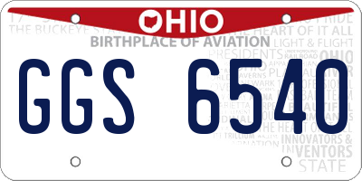 OH license plate GGS6540