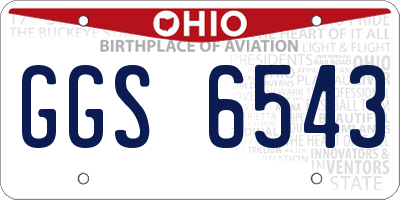 OH license plate GGS6543