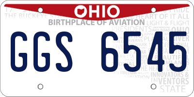 OH license plate GGS6545