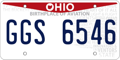 OH license plate GGS6546