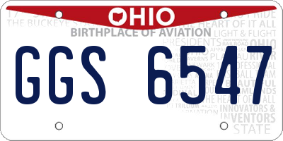 OH license plate GGS6547