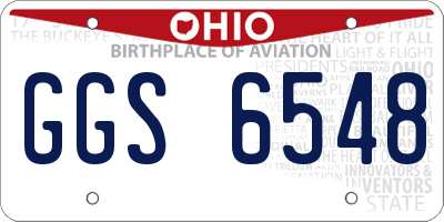 OH license plate GGS6548