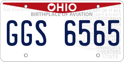 OH license plate GGS6565