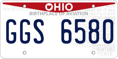 OH license plate GGS6580