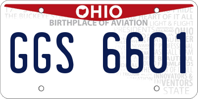 OH license plate GGS6601