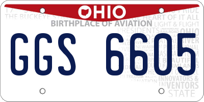 OH license plate GGS6605