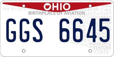OH license plate GGS6645