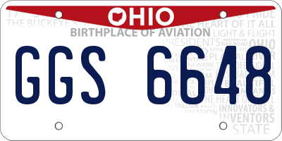 OH license plate GGS6648