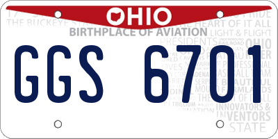 OH license plate GGS6701
