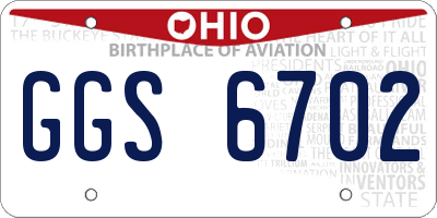 OH license plate GGS6702