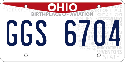 OH license plate GGS6704