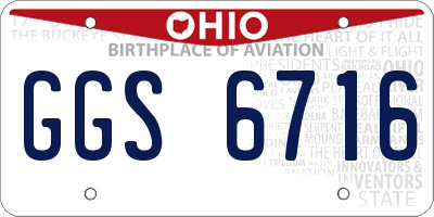 OH license plate GGS6716