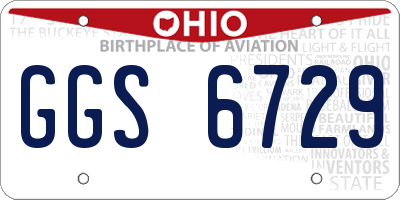 OH license plate GGS6729