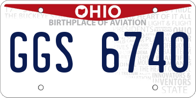 OH license plate GGS6740