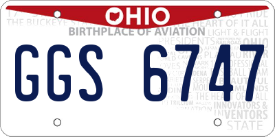 OH license plate GGS6747