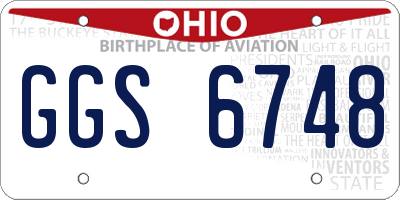 OH license plate GGS6748