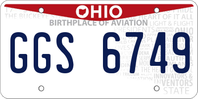 OH license plate GGS6749