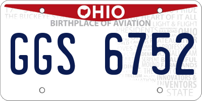OH license plate GGS6752