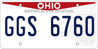 OH license plate GGS6760