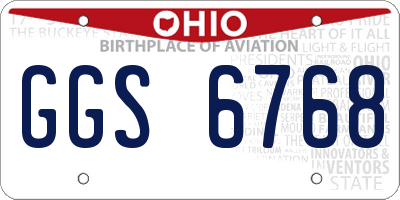 OH license plate GGS6768