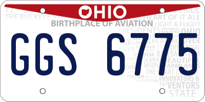 OH license plate GGS6775