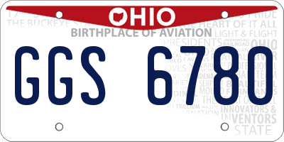 OH license plate GGS6780