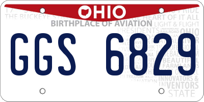 OH license plate GGS6829