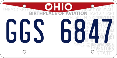 OH license plate GGS6847