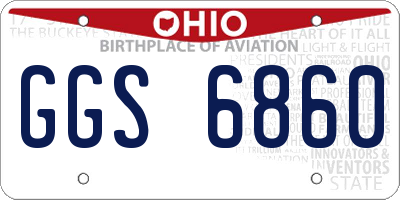 OH license plate GGS6860