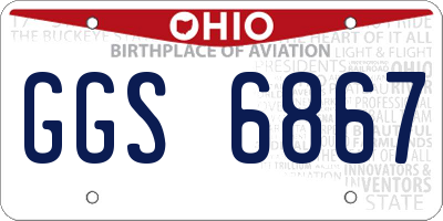 OH license plate GGS6867