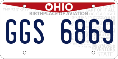 OH license plate GGS6869