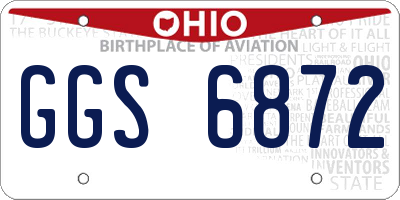 OH license plate GGS6872